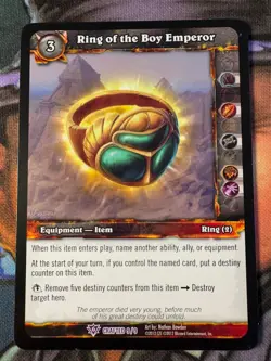 World of Warcraft TCG Promo Crafted 9/9 Ring of the Boy Emperor - Image 1