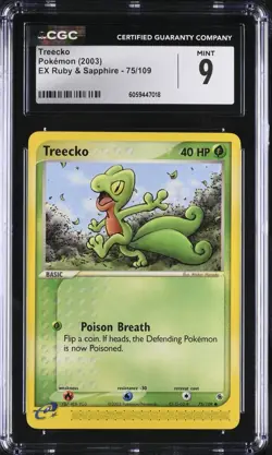 CGC 9 Treecko 75/109 EX Ruby & Sapphire 2003 Pokemon Card - Image 1