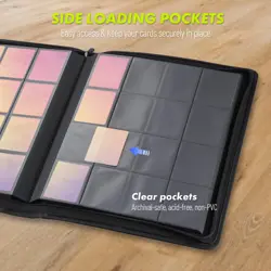 1000+ Trading Card Binder, 16 Pocket Zip Card Collection Binder Card Album Co... - Image 5