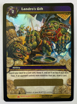 WoW TCG Landro’s Gift Loot Card Cataclysm Collector’s Edition 2010 UNSCRATCHED - Image 1
