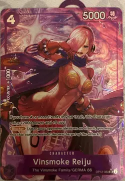 Bandai Vinsmoke Reiju OP12-063 Super Rare Foil Alternate Art One Piece Card Game - Image 1