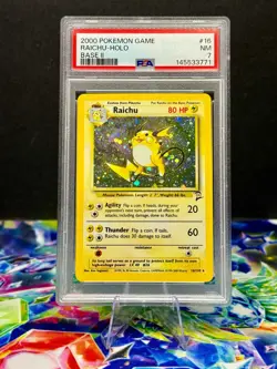 2000 Pokemon Set 2 Raichu Holo #16 PSA 7 Vintage WOTC Graded Card - Image 1