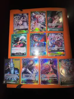 Bandai One Piece Card Game Lot 10 Holo English Boa Hancock Mihawk Perona Cards - Image 1