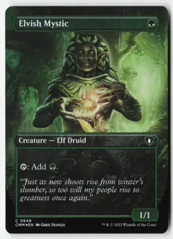 Elvish Mystic (Borderless) #648 (Foil) (NM) Commander Masters CMM Magic MTG - Image 1