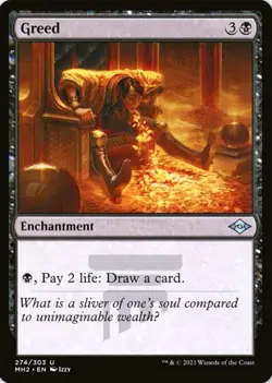 X 1 Greed NM-M Modern Horizons 274 MTG Magic The Gathering - Image 1