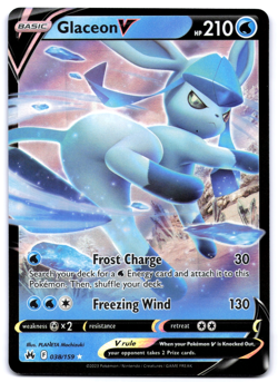 Pokemon TCG Glaceon V 038/159 Crown Zenith Playset NM - Image 1