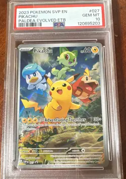 Pokemon Pikachu 027 Sv: Paldea Evolved Promo ETB PSA 10 Gem Mint - Image 1