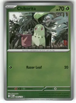 Chikorita 008/132 Reverse Holo Mega Evolution Pokemon TCG - Image 1