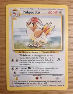 Pokemon TCG Pidgeotto Base Set 22/102 Regular Unlimited Rare NM - Image 1