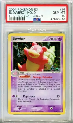 PSA 10 GEM MINT Pokemon SLOWBRO Holo Rare 2004 ex FireRed & LeafGreen #14/112 - Image 1
