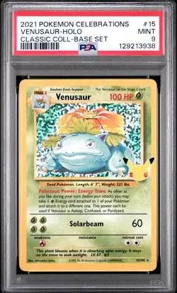 2021 Pokemon Celebrations Classic Collection #15 Venusaur-Holo PSA 9 - Image 1