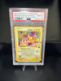 PSA 10 Birthday Pikachu Celebrations 25th Anniversary Black Star Promo Pokemon - Image 1