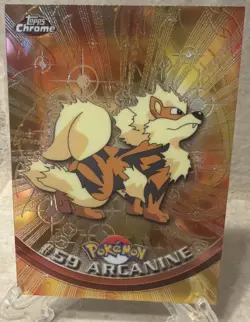 Pokemon 2000 Topps Chrome Pokemon Series 1 #59 Arcanine Pokemon T.V. NM - Image 1
