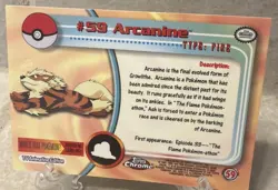 Pokemon 2000 Topps Chrome Pokemon Series 1 #59 Arcanine Pokemon T.V. NM - Image 2