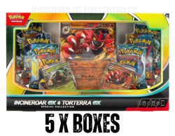 5X (FIVE BOXES) Pokemon Incineroar ex and Torterra ex Special Collection Box - Image 1