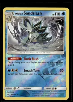 2017 Sun & Moon - Guardians Rising. Alolan Sandslash Stage 1/Rare #20 - Image 1