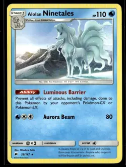 2017 Sun & Moon - Burning Shadows Alolan Ninetales Stage 1/Rare #28 - Image 1
