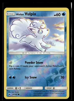 2017 Sun & Moon - Burning Shadows - Reverse Holo Alolan Vulpix Basic/Common #27 - Image 1