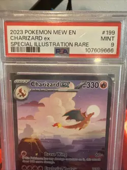 2023 Pokemon Mew En-151 #199 Charizard Ex Special Illustration Rare PSA 9 - Image 3
