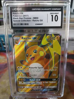 Raichu GX SM90 Full Art Pokemon Black Star Promo Special Collection CGC 10 GM - Image 1