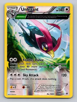 Unfezant 81/108 Rare Roaring Skies Pokemon LP - Image 1