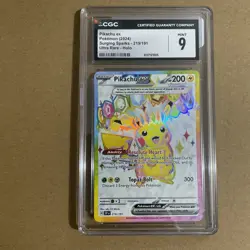 Pokemon TCG Surging Sparks Pikachu EX 219/191 Full Art CGC 9 - Image 1