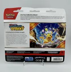 Pokemon Surging Sparks 3 Pack Blister - W/ Zapdos Promo - Image 3