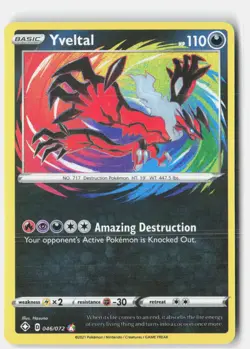 Yveltal 046/072 Amazing Rare Shining Fates Pokemon Near Mint - Image 1