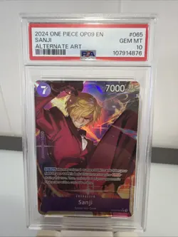 One Piece Emperors in the New World - Sanji SR Alternate Alt Art Parallel PSA 10 - Image 1