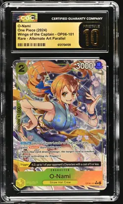 One Piece English O-Nami Wings of the Captain OP06-101 Alt Art CGC Pristine 10 - Image 1