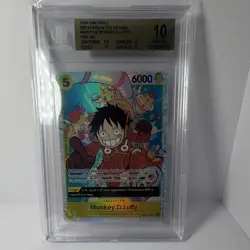 Bandai Monkey.D.Luffy OP07-109 500 Years in the Future Foil SR Beckett 10 - Image 1