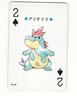 Croconaw No. 159 2 Of Spades 1999 Pokemon Poker Card Japanese LP - Image 1