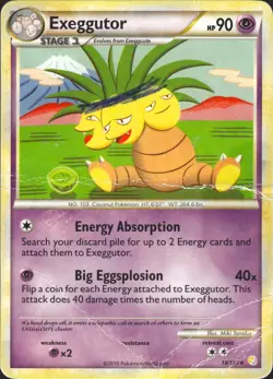 Exeggutor 18/123 Rare HeartGold SoulSilver Pokemon Card HP/DMG - Image 1