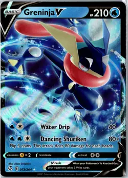 Pokemon Card - Greninja V 073/264 SWSH08: Fusion Strike Ultra Rare Holo NM - Image 1