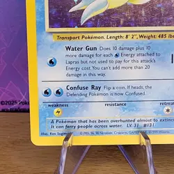Lapras 10/62 Fossil Holo Vintage Pokemon Card - Image 2