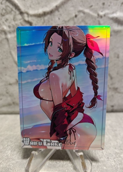 Aerith FFY Trading Card Waifu Goddess Story Anime Girl holo Karte Manga Full Art - Image 1