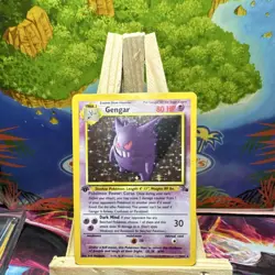 Pokemon Gengar 5/62 Fossil 1st Edition Holo Rare Card 80 HP Stage 2 1999 - Image 1