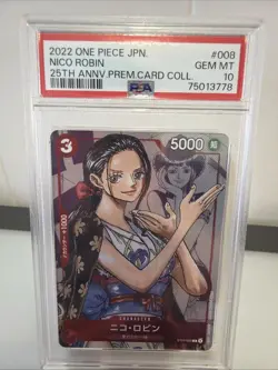 PSA 10 Nico Robin One Piece Premium Card Collection 25th Anniversary 008 English - Image 1