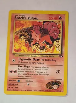 Brock's Vulpix Unlimited Common Gym Heroes 073/132 LP Pokemon Card - Image 1