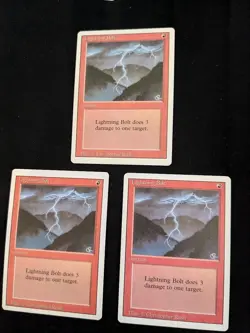 MTG 3x Lightning Bolt - Revised Edition - NM/LP - Image 1
