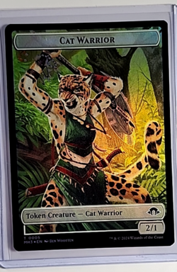 MTG Magic the Gathering Modern Horizons 3 Foil Token Cat Warrior Eldrazi Spawn - Image 1