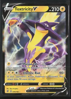 Toxtricity V 070/192 V Rare Holo Rebel Clash Pokemon NM - Image 1