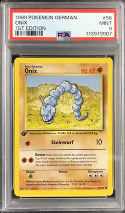 Onix 56/102 - Basis-Set - 1. Edition - PSA 9 - Pokemon - Image 1