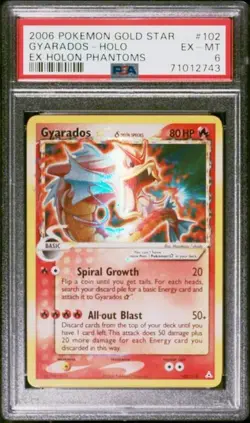 Pokemon EX HOlon Phantoms 102/110 Gyarados Gold Star PSA 6 - Image 1