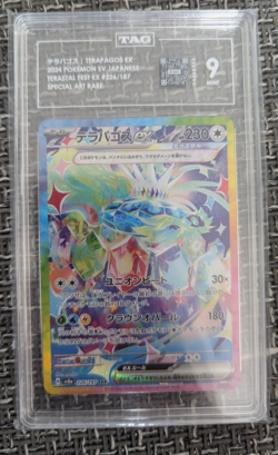Pokemon TCG ‘Terapagos ex’ SAR #226/187 SV8a Japanese TAG 9 GEM MINT Graded - Image 1