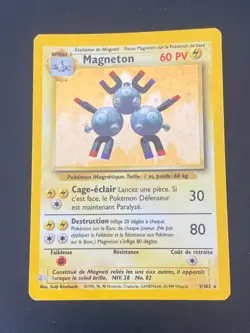 CARTE POKEMON MAGNETON 9/102 HOLO SET DE BASE - BE/TBE - Image 1