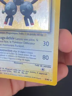 CARTE POKEMON MAGNETON 9/102 HOLO SET DE BASE - BE/TBE - Image 4