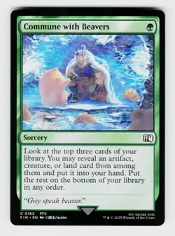 MTG, FINAL FANTASY, Commune with Beavers, regular, No.182, C - Image 1
