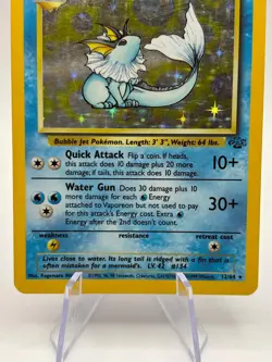 Pokemon TCG Jungle Unlimited - Vaporeon 12/64 Rare Holo Moderately Played - Image 3