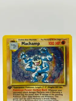 Pokemon TCG Base Set 1st Edition - Machamp 8/102 Rare Holo Heavily Played - Image 2